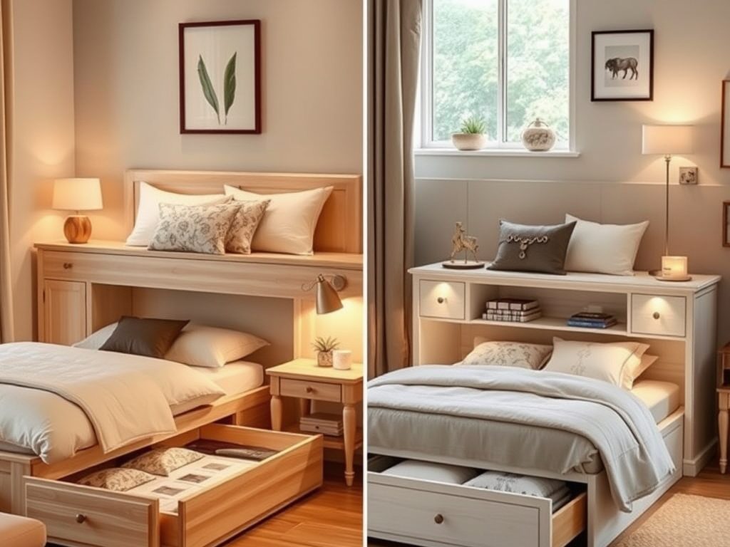 Łóżko z szufladami czy z pojemnikiem: praktyczne porównanie funkcjonalności i przestrzeni w sypialni